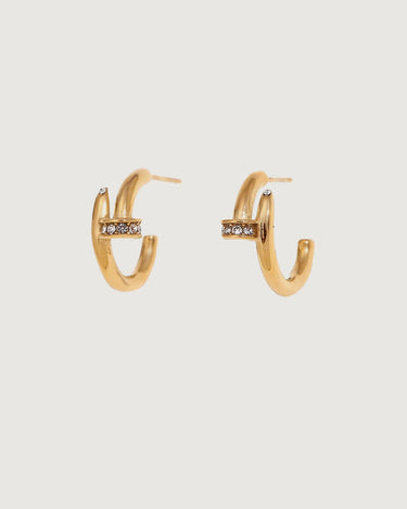 DIAMONTE HALF HOOP EARRINGS - STUDIO JO STORE